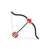 Cupid bow, arrow, heart Icon, simple design line icon. vector