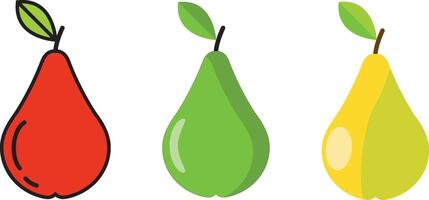 Pears icon. Lineal color icon style, flat line. icon related to fruits. Simple design editable vector
