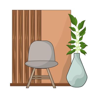 illustration of wall with chair