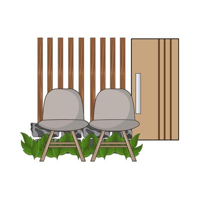 illustration of wall with chair
