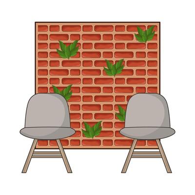 illustration of wall with chair