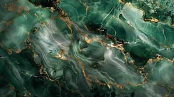 Abstract Green Marble Texture With Gold Veins. For Backgrounds, Design Projects, And Interior Decor photo