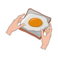 illustration of egg on toast vector