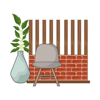 illustration of wall with chair
