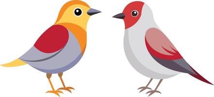 a beautiful bird Japanese White eye flat color style image with white background. vector