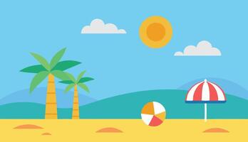 Art and illustration of flat color summer wallpaper image vector