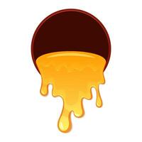 Dripping honey from hole isolated on white background. vector
