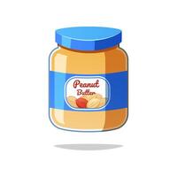 Peanut butter jar isolated on white background. vector