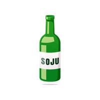 Soju bottle isolated on white background. vector