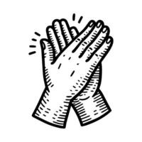 doodle hands up,Hands clapping. applause gestures. clapping. vector