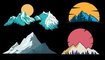 Mountain realistic 3D design vector
