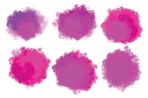 Abstract pink splash watercolor set design vector