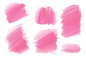 Abstract pink watercolor brush stroke set design vector