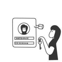 hand drawn doodle user name pasword bar form authentication bar illustration vector