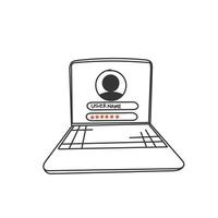 hand drawn doodle user name pasword bar form authentication bar illustration vector