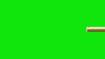 Bullet Fire Rotation Animation On Green Background. Seamless Loop. Full Hd 4k video