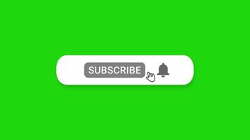 YouTube Subscribe Intro Animation. Green Screen Animation Subscribe Notification Button Green Screen. 4K Resolution video