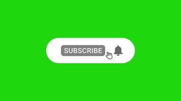 YouTube Subscribe Intro Animation. Green Screen Animation Subscribe Notification Button Green Screen. 4K Resolution video