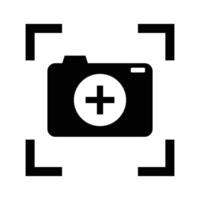 Camera icon inside a focus icon vector