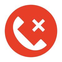 A phone icon that cannot be called. vector