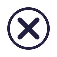 Simple round cross mark icon. vector