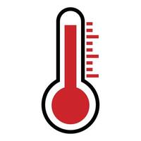 Thermometer icon with high temperature vector