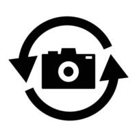 Rotating arrow and camera icon. vector