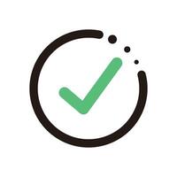 Round check mark icon. vector
