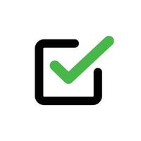 Checkbox icon with a checkmark protruding from it. vector