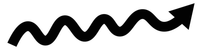 Gradually ascending arrow icon. vector