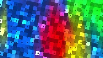Diagonal chromatic rows of colorful squares with dark outlines. video