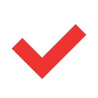 Red check mark icon vector
