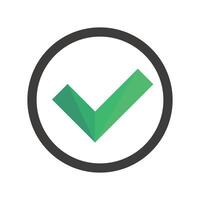Modern checkmark icon in green. vector
