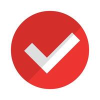 Red check mark icon vector