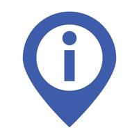Map pin icon with information mark. vector