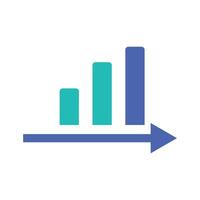 Bar graph and arrow vector