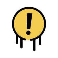 A caution or warning. An exclamation mark indicating danger. vector