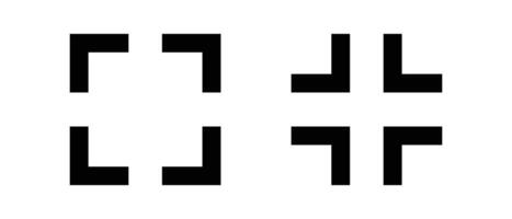 Zoom in and out. Full screen and exit full screen. Focus and frame. vector