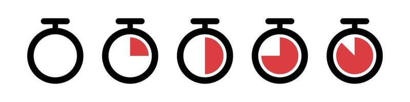 Timer icon set. Stopwatch and measurement. vector