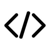 Tags and slash. Coding mark silhouette icon. . vector