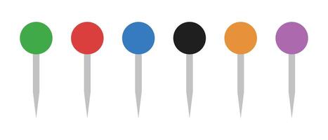 A set of thumbtack icons. Pinning and fastening. vector