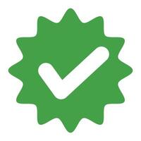 Pop check mark icon. Completion and authentication. vector