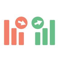 A set of icons for decreasing and increasing bar graphs. Analysis chart. vector