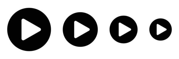 A set of play button icons by size. vector