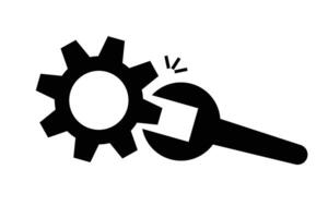 An icon of a wrench turning a gear. Customization icon. vector