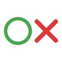 Circle and a cross icon. Correct and incorrect answer. vector