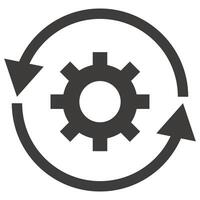 Rotating arrow and gear icon. vector