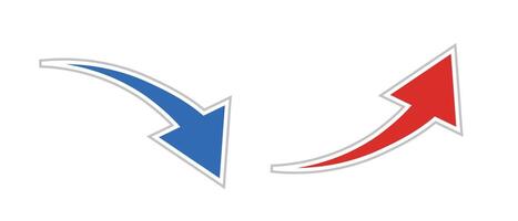 A set of icons for decreasing and increasing arrows. Increasing and decreasing. vector