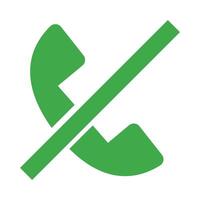 Cancel to phone icon. Cannot start phone. vector