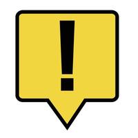 Exclamation balloon icon meaning caution, danger or alert. vector